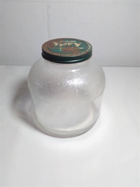 Vintage Hazel Atlas Spry Shortening Jar Advertisement Large Etsy