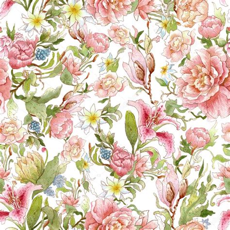 Hand painted watercolor botanical pattern. Watercolor floral pattern — Stock Photo © yaskii #73387255