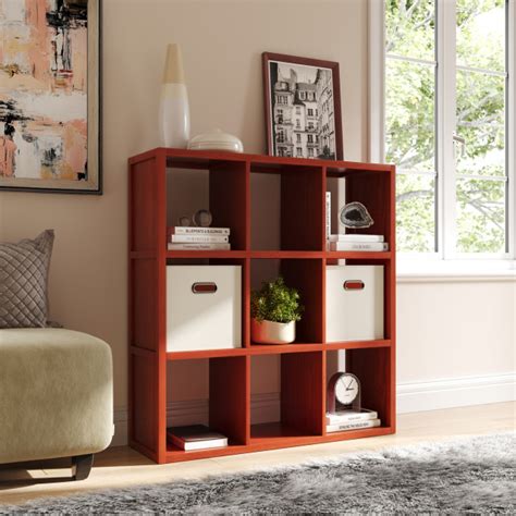 John Louis Home Solid Wood 9 Cube Storage Organizer Contemporary