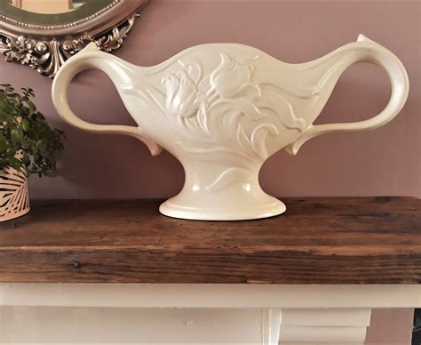 Large Spode Velamour Mantle Vase Vintage Art Deco Vase White Etsy
