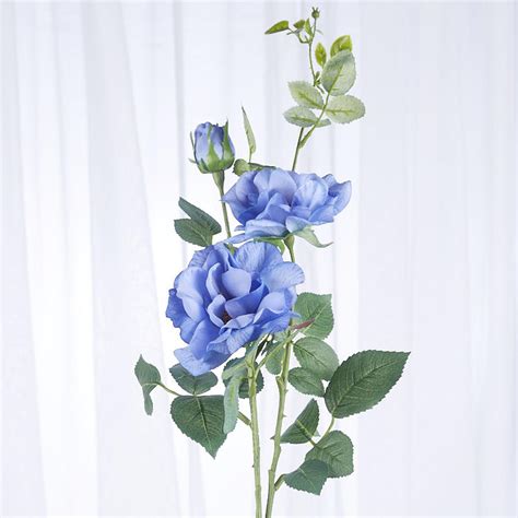 Blue Long Stem Artificial Tea Rose New Florals New Items Factory