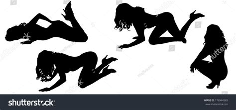 Vector Silhouettes Sexy Women Long Hair Stock Vector Royalty Free 176944565 Shutterstock