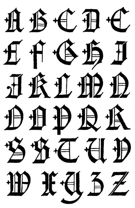 Gothic Letters A Z Lettering Alphabet Graffiti Font Gothic Alphabet