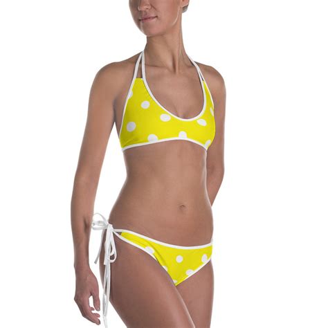 Yellow Polka Dot Bikini Bridal Bikini Wedding Bikini Etsy