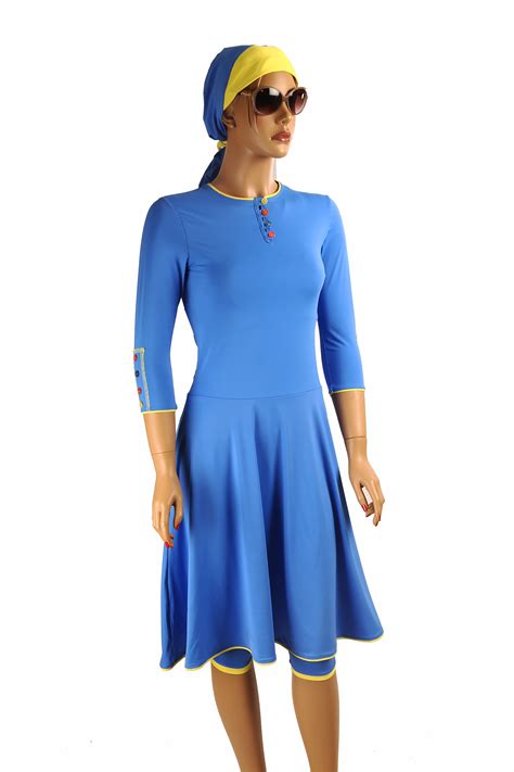 Ocean Blue Modest Flared Swim Dress Discontinued Products