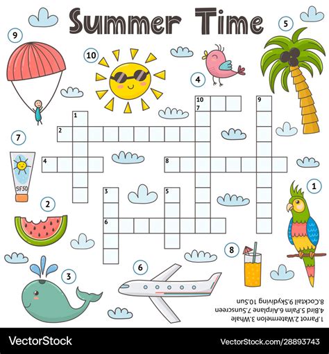 Printable Summer Crossword Puzzles Free Printable Templates