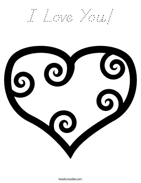 Surprise your mom or dad on a random day by sending him or her a beautiful i love you message or quote. I Love You Coloring Page - D'Nealian - Twisty Noodle