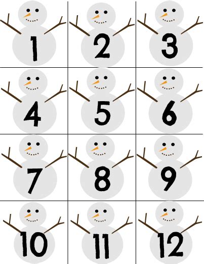 Winter Snowman Number Cards Great Editable Classroom Materials