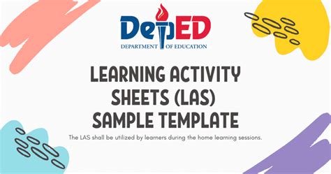 Deped Learning Activity Sheets Las Sample Template Teacherph