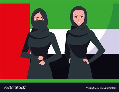 Emirati Women Day Poster With Group Females Vector Image