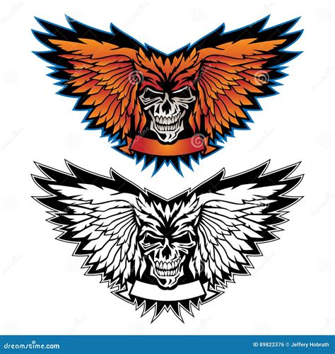 Skull Wing Logo Graphic Stock Vector Illustration Of Scary 89822376