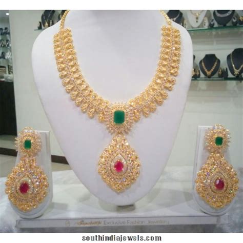 American Diamond Bridal Necklace Set South India Jewels