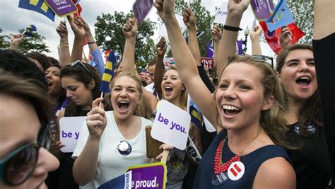 Supporters Of Gay Marriage Cheer Outside The Supreme Court On Friday