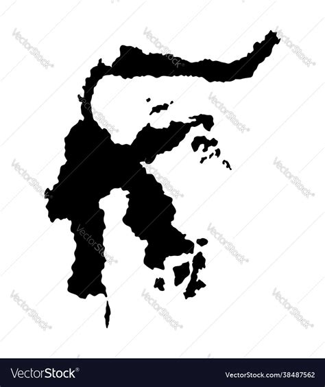 Sulawesi Island Map Silhouette Royalty Free Vector Image