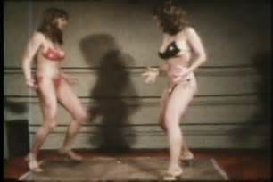 Two Sexy Vintage Lesbian Girls In Bikini And Heels Cat