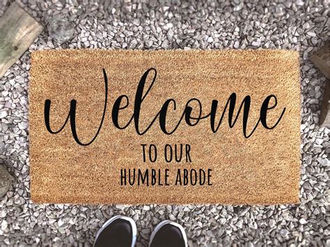 Welcome To Our Humble Abode Doormat Welcome Mat Etsy