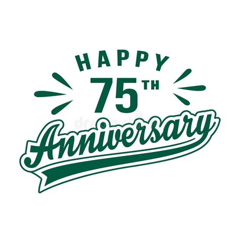 Happy 75th Anniversary 75 Years Anniversary Design Template Stock