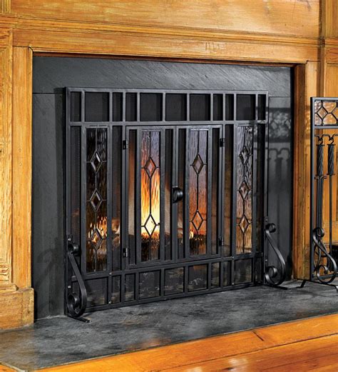 Beveled Glass Fireplace Screen Fireplace World