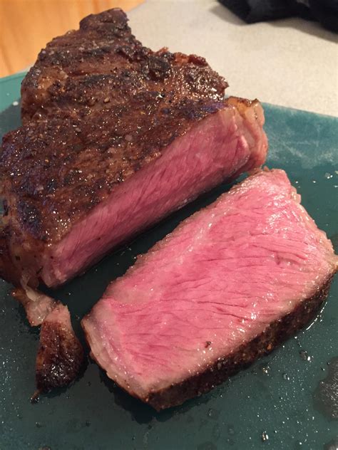 First Time Using Sous Vide Method Prime Rib Eye Steak Cooked At 133f For 2 1 2 Hrs Vacuum