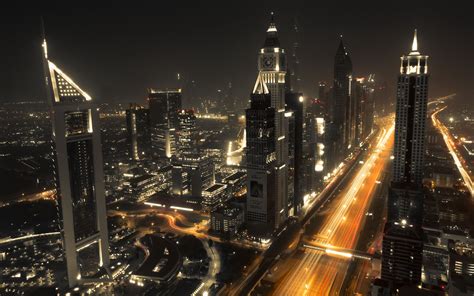 Download Wallpaper 3840x2400 Dubai Architecture Buildings Night 4k