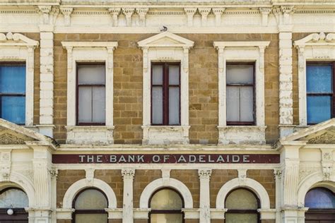 Image Of The Sandstone Facade Of The Historic Bank Of Adelaide Building