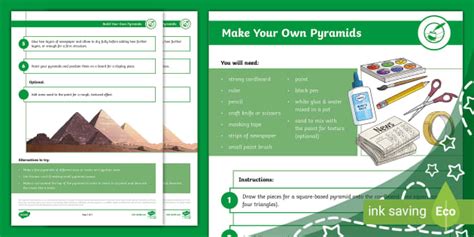 Ancient Egyptians Make Your Own Pyramids Craft Instructions