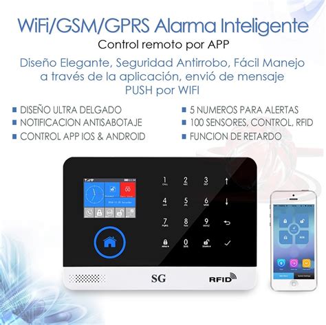 alarma touch wifi gsm app internet alerta celular seguridad inalambrica kit sensores casa