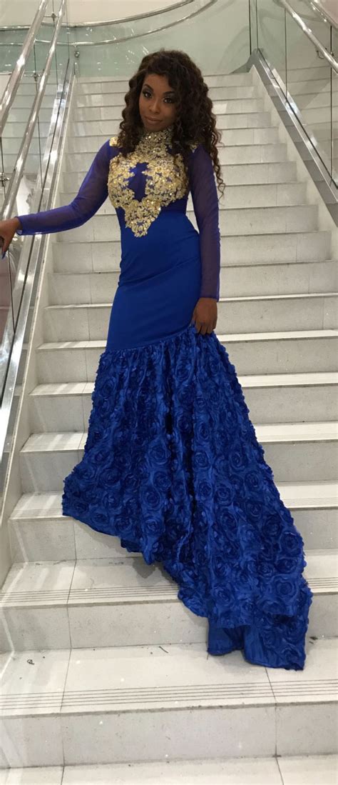 Choose royal blue heels with silver appliques to match your wedding day choose a silver or gold sequined dress to pair with royal blue bridesmaids gowns. 3D Floral Royal Blue Mermaid Custom Made Prom Dress with ...