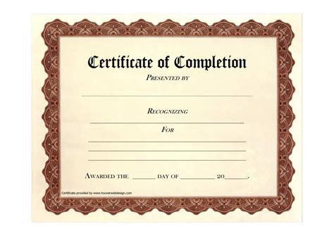 Free Blank Certificate Templates Template Business