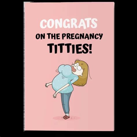 Funny Pregnancy Card Congrats On The Pregnancy Titties