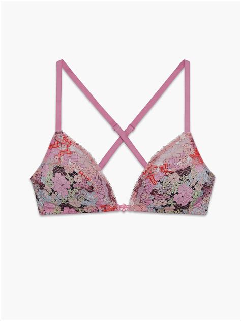 Penthouse Sweet Lace Triangle Bralette In Multi And Pink And Purple Savage X Fenty Uk United Kingdom