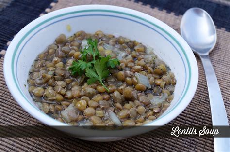 Make a roasted vegetable salad instead of bean salad for a side dish. LENTILS SOUP Recipe | Food, Low carb diet menu, Lentil ...