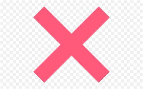 Cross Mark Emoji Pink X Mark Transparentkik Emoticons Meaning Free
