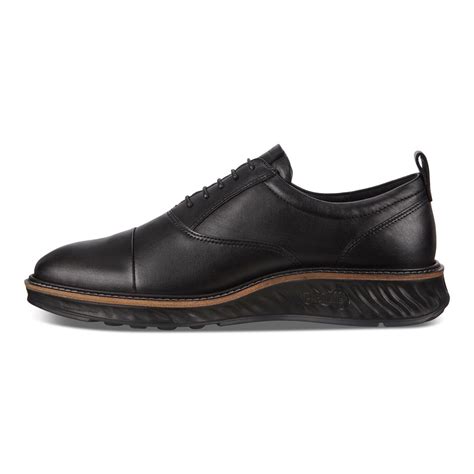 Mens Ecco Casual Shoes St1 Hybrid Cap Toe Oxford Shoes Black • Fight