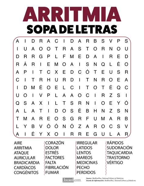 Arritmia Sopa De Letras Sopa De Letras Dificil Sopas De Letras