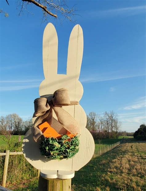 Easter Bunny Yard Art Outdoor Easter Bunny Decor Etsy