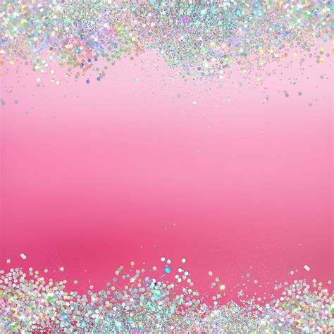 Pink Holographic Glitter Digital Art By Sweet Birdie Studio Fine Art