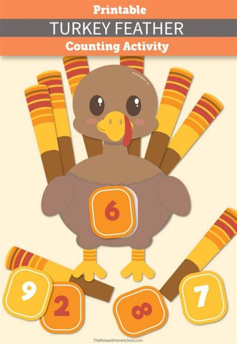 Printable Turkey Feather Counting Activity The Relaxed Homeschool