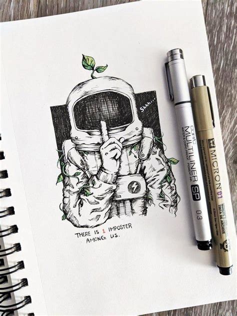 My Among Us #inktober Fanart 🤫🌱 - AmongUs | Art tools drawing, Cartoon