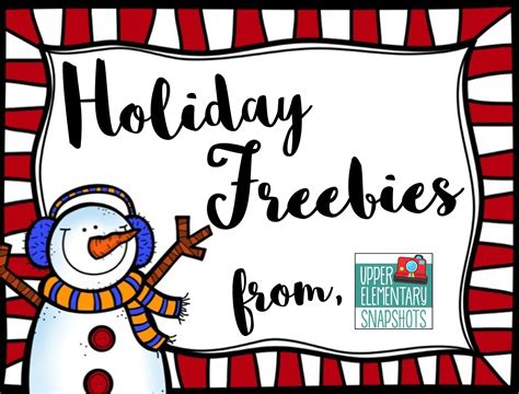 Holiday Freebies From Upper Elementary Snapshots Upper Elementary