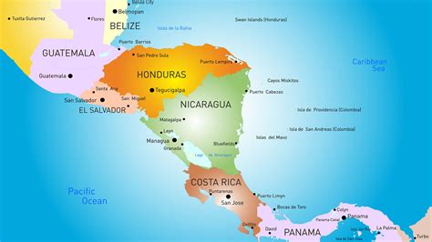 Mapa Pol Tico De Centroam Rica