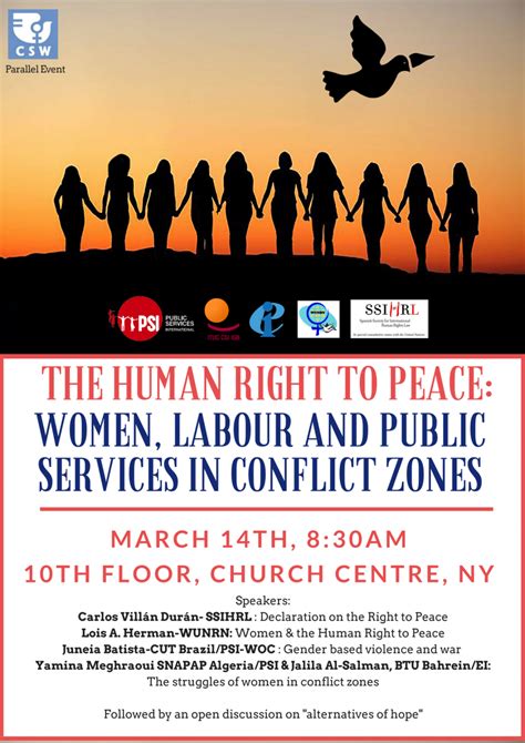 The Human Right To Peace Women Labour And Public Services In Conflict