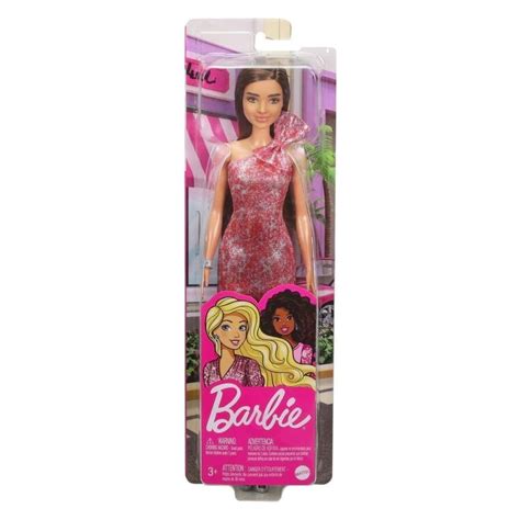 Barbie Glitz Doll With Pink Shimmer Off Shoulder Dress T7580 Grb33
