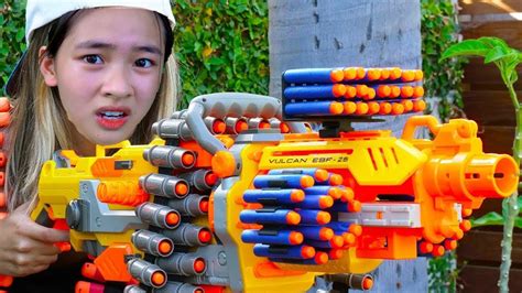 Hihahe Nerf War Captain Seal Girl And Nypd Nerf Guns Criminal Group Rita