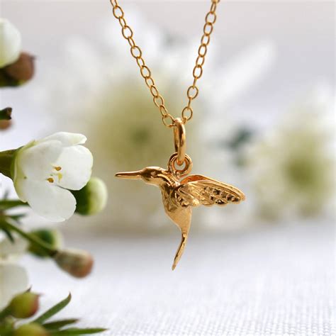 Gold Hummingbird Necklace Gifts For Her Jewellery Mothers Day