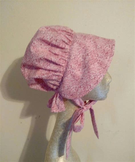 Girls Pioneer Bonnet Pink Calico Sun Hat Etsy Pioneer Bonnet Pink