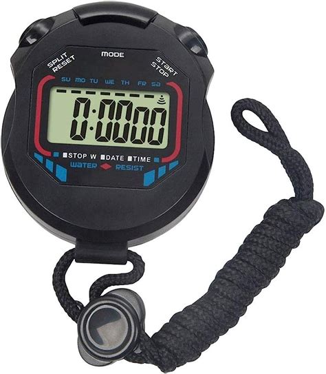 Efanr Cronómetro electrónico con cronómetro y Pantalla LCD de Mano con Cuerda Ideal para