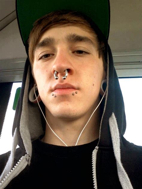 pierced and stretched septum piercing men guys ear piercings septum piercing