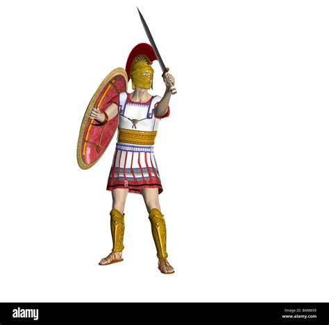 Illustration Of An Ancient Spartan Greek Or Roman Warrior Stock Photo