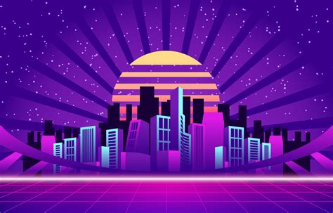 Enthralling Nightlife In Neon City Background 2203834 Vector Art At
